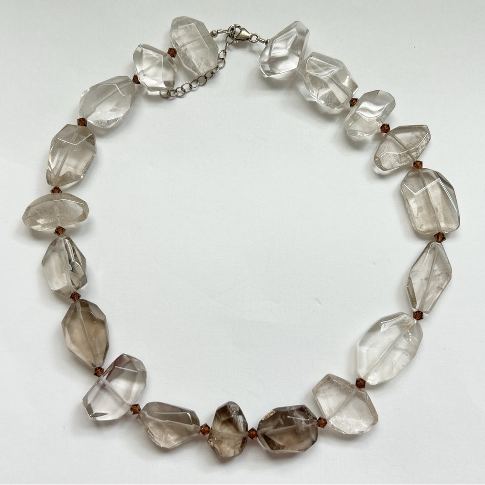 Chunky Quartz Statement Sterling Silver Necklace - image 8